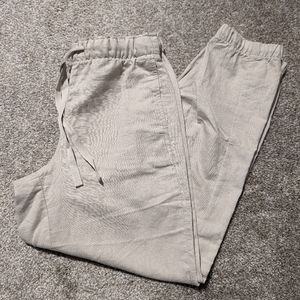 High Waisted Linen Pull-On Jogger Pants